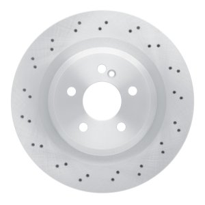 Mercedes-Benz E63 AMG Brake Rotor (1) - Rear - R1 Concepts - Drilled - `03-`11